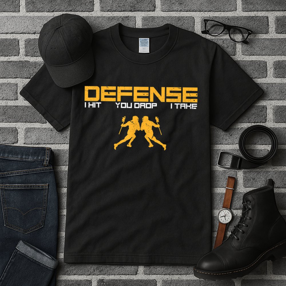 Defense Defender Stick Lacrosse Player Sports Graphic Print Tall T-Shirt