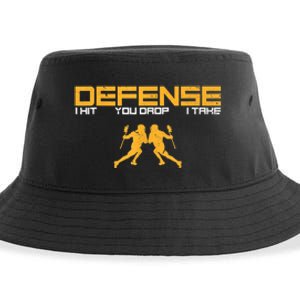 Defense Defender Stick Lacrosse Player Sports Graphic Print Sustainable Bucket Hat