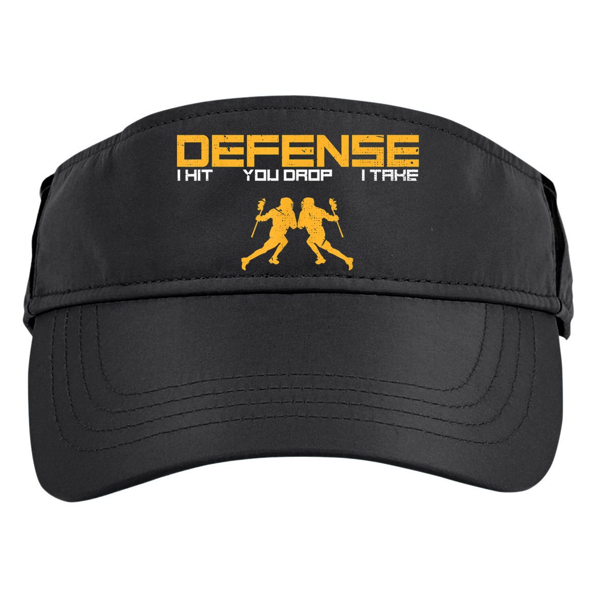 Defense Defender Stick Lacrosse Player Sports Graphic Print Adult Drive Performance Visor