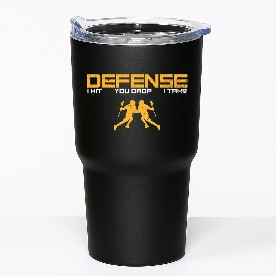 Defense Defender Stick Lacrosse Player Sports Graphic Print Tumbler