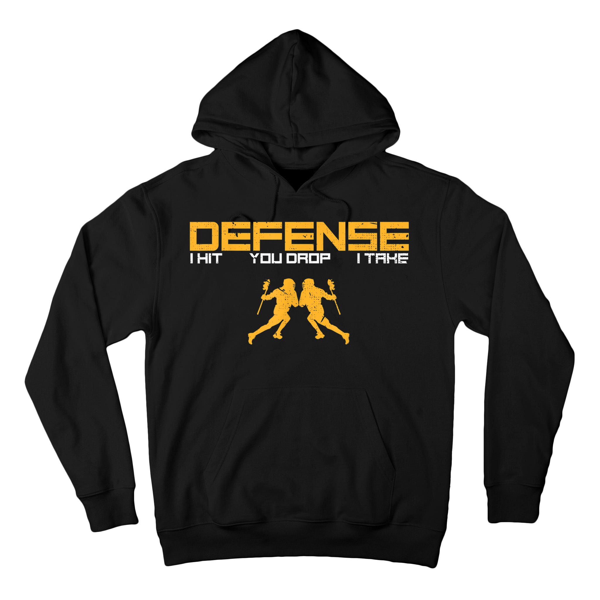 Defense Defender Stick Lacrosse Player Sports Graphic Print Tall Hoodie