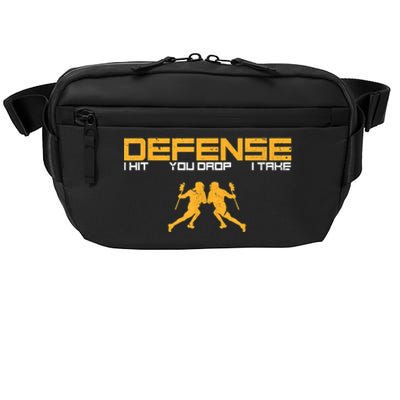 Defense Defender Stick Lacrosse Player Sports Graphic Print Crossbody Pack