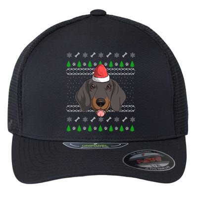 Dachshund Dog Santa Claus Ugly Christmas Xmas Holiday Doxie Gift Flexfit Unipanel Trucker Cap