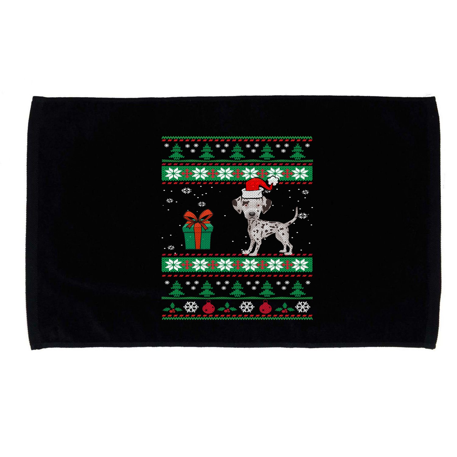 Dalmatian Dog Santa Hat Funny Ugly Christmas Xmas Dogs Gift Microfiber Hand Towel