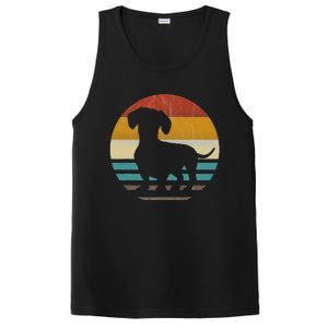 Dachshund Dachshund Silhouette Dog retro gift PosiCharge Competitor Tank