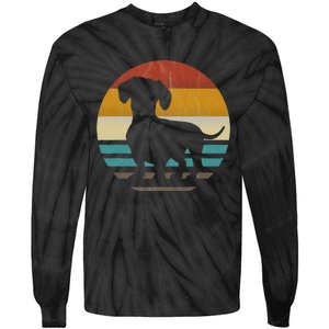 Dachshund Dachshund Silhouette Dog retro gift Tie-Dye Long Sleeve Shirt