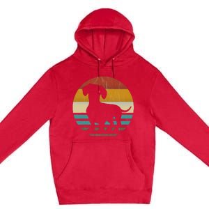 Dachshund Dachshund Silhouette Dog retro gift Premium Pullover Hoodie