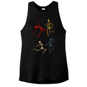 Dancing Dance Skeleton Halloween Day Spooky Trick Or Treat Ladies PosiCharge Tri-Blend Wicking Tank