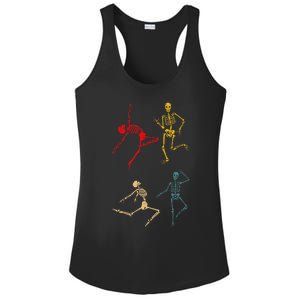 Dancing Dance Skeleton Halloween Day Spooky Trick Or Treat Ladies PosiCharge Competitor Racerback Tank