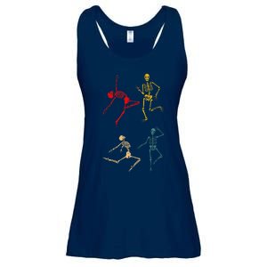 Dancing Dance Skeleton Halloween Day Spooky Trick Or Treat Ladies Essential Flowy Tank