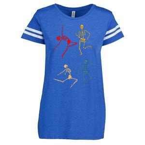 Dancing Dance Skeleton Halloween Day Spooky Trick Or Treat Enza Ladies Jersey Football T-Shirt