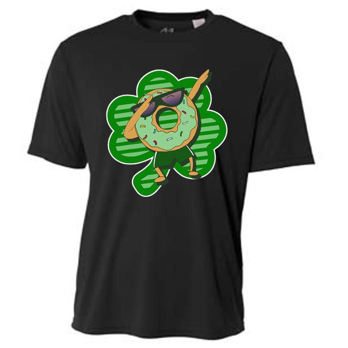 Dabbing Donut St Patricks Day Irish Shamrock Funny Cooling Performance Crew T-Shirt