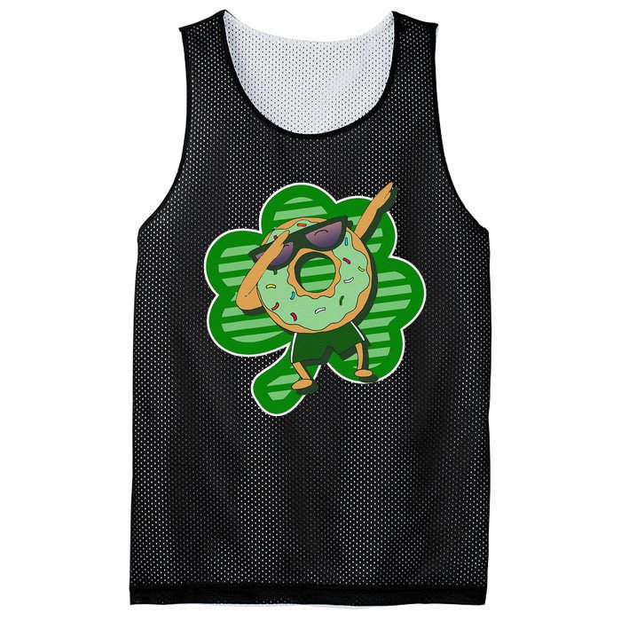 Dabbing Donut St Patricks Day Irish Shamrock Funny Mesh Reversible Basketball Jersey Tank