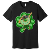 Dabbing Donut St Patricks Day Irish Shamrock Funny Premium T-Shirt