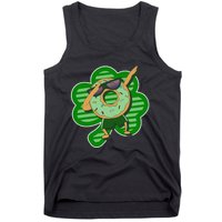 Dabbing Donut St Patricks Day Irish Shamrock Funny Tank Top