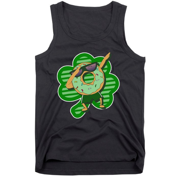 Dabbing Donut St Patricks Day Irish Shamrock Funny Tank Top