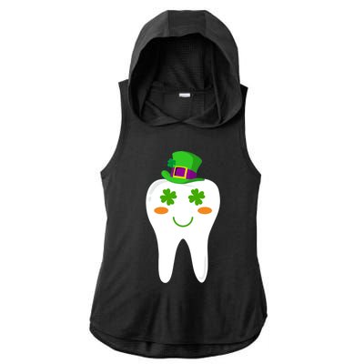 Dentist Dental Student Cute Tooth Hat Saint Patrick's Day Great Gift Ladies PosiCharge Tri-Blend Wicking Draft Hoodie Tank