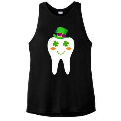 Dentist Dental Student Cute Tooth Hat Saint Patrick's Day Great Gift Ladies PosiCharge Tri-Blend Wicking Tank