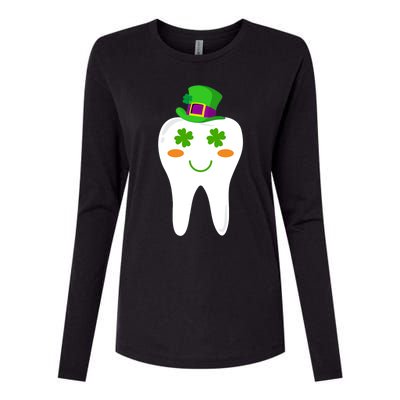 Dentist Dental Student Cute Tooth Hat Saint Patrick's Day Great Gift Womens Cotton Relaxed Long Sleeve T-Shirt