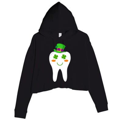 Dentist Dental Student Cute Tooth Hat Saint Patrick's Day Great Gift Crop Fleece Hoodie