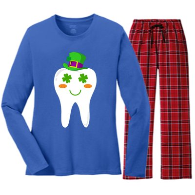 Dentist Dental Student Cute Tooth Hat Saint Patrick's Day Great Gift Women's Long Sleeve Flannel Pajama Set 