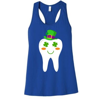 Dentist Dental Student Cute Tooth Hat Saint Patrick's Day Great Gift Women's Racerback Tank