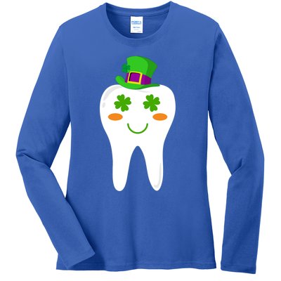 Dentist Dental Student Cute Tooth Hat Saint Patrick's Day Great Gift Ladies Long Sleeve Shirt