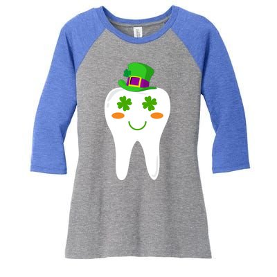 Dentist Dental Student Cute Tooth Hat Saint Patrick's Day Great Gift Women's Tri-Blend 3/4-Sleeve Raglan Shirt