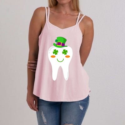 Dentist Dental Student Cute Tooth Hat Saint Patrick's Day Great Gift Women's Strappy Tank