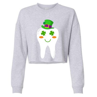 Dentist Dental Student Cute Tooth Hat Saint Patrick's Day Great Gift Cropped Pullover Crew