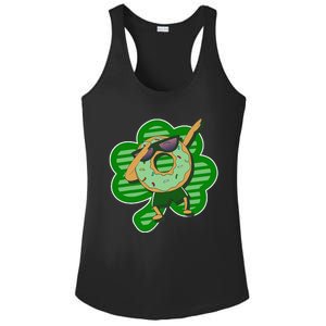 Dabbing Donut St Patricks Day Irishs Shamrock Funny Ladies PosiCharge Competitor Racerback Tank