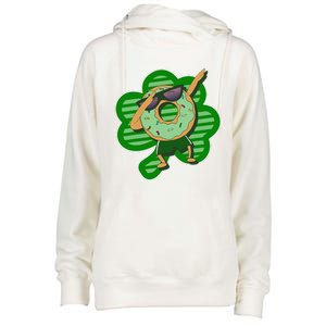 Dabbing Donut St Patricks Day Irishs Shamrock Funny Womens Funnel Neck Pullover Hood