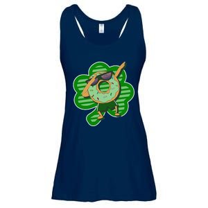 Dabbing Donut St Patricks Day Irishs Shamrock Funny Ladies Essential Flowy Tank