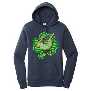 Dabbing Donut St Patricks Day Irishs Shamrock Funny Women's Pullover Hoodie