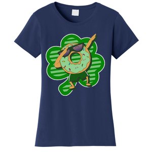 Dabbing Donut St Patricks Day Irishs Shamrock Funny Women's T-Shirt