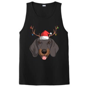 Dachshund Dog Santa Claus Christmas Xmas Reindeer Doxie Gift PosiCharge Competitor Tank