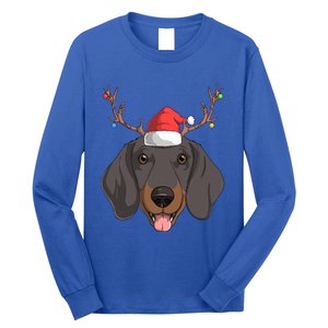 Dachshund Dog Santa Claus Christmas Xmas Reindeer Doxie Gift Long Sleeve Shirt