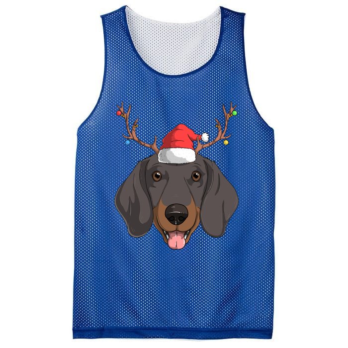 Dachshund Dog Santa Claus Christmas Xmas Reindeer Doxie Gift Mesh Reversible Basketball Jersey Tank