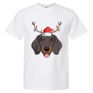 Dachshund Dog Santa Claus Christmas Xmas Reindeer Doxie Gift Garment-Dyed Heavyweight T-Shirt