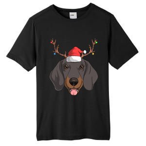 Dachshund Dog Santa Claus Christmas Xmas Reindeer Doxie Gift Tall Fusion ChromaSoft Performance T-Shirt