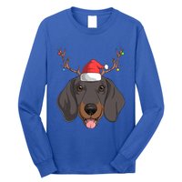 Dachshund Dog Santa Claus Christmas Xmas Reindeer Doxie Gift Long Sleeve Shirt