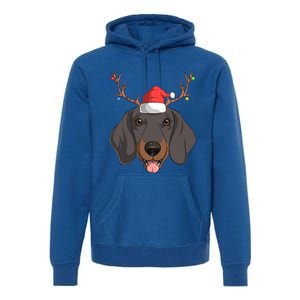 Dachshund Dog Santa Claus Christmas Xmas Reindeer Doxie Gift Premium Hoodie