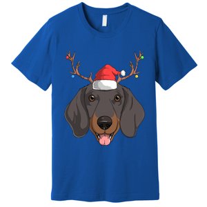 Dachshund Dog Santa Claus Christmas Xmas Reindeer Doxie Gift Premium T-Shirt