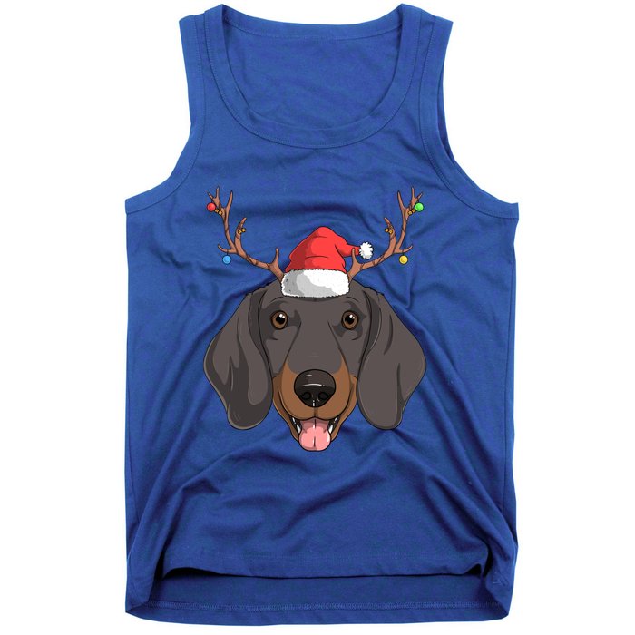 Dachshund Dog Santa Claus Christmas Xmas Reindeer Doxie Gift Tank Top