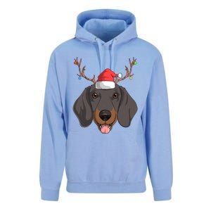 Dachshund Dog Santa Claus Christmas Xmas Reindeer Doxie Gift Unisex Surf Hoodie