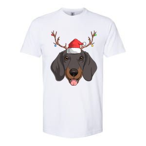 Dachshund Dog Santa Claus Christmas Xmas Reindeer Doxie Gift Softstyle CVC T-Shirt