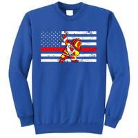 Distressed Dabbing Santa Meaningful Gift Thin Red Line Firefighter Cool Gift Sweatshirt