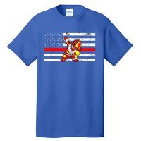 Distressed Dabbing Santa Meaningful Gift Thin Red Line Firefighter Cool Gift Tall T-Shirt