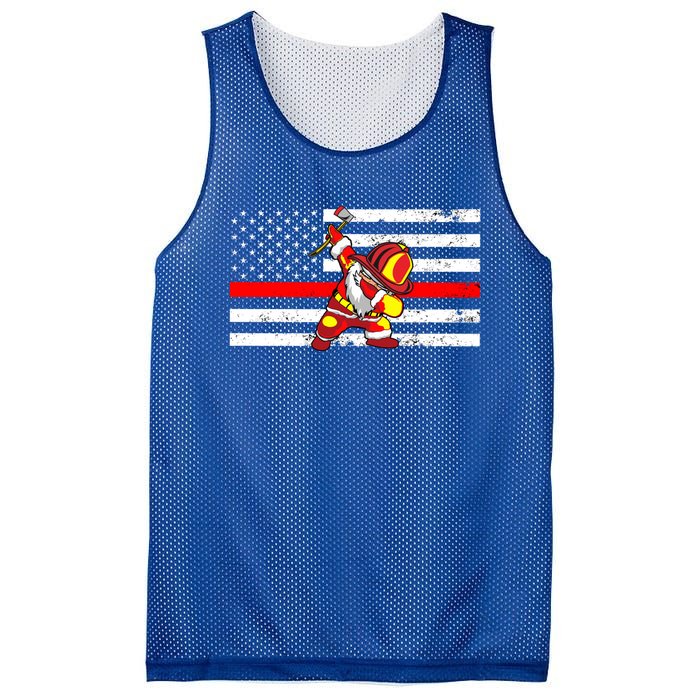 Distressed Dabbing Santa Meaningful Gift Thin Red Line Firefighter Cool Gift Mesh Reversible Basketball Jersey Tank