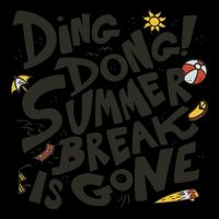 Ding Dong Summer Break Is Gone Stripe Pom Pom Beanie